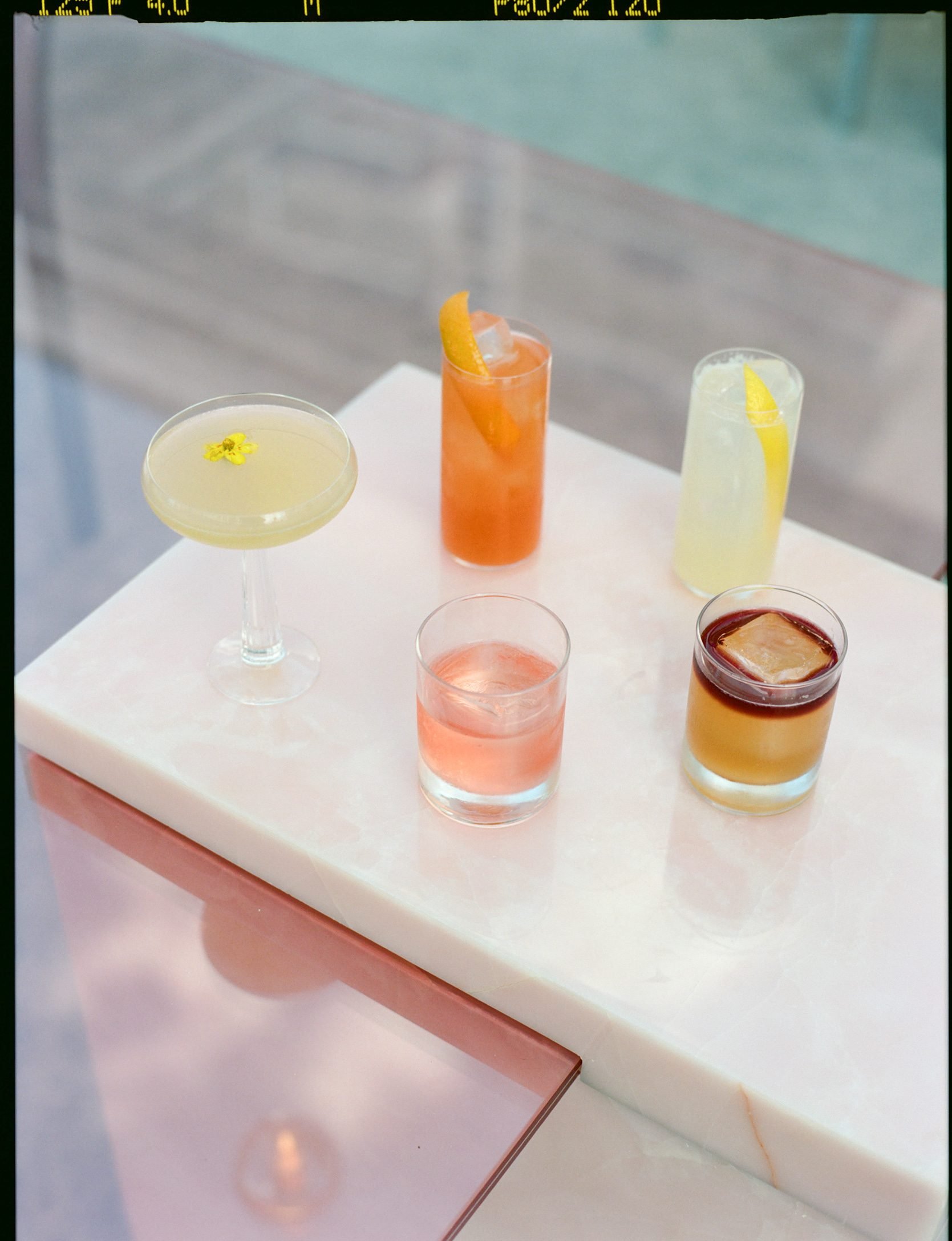 Film photograph of the Sabine Marcelis installation at the We Are Ona Miami Art Basel dinner, photographed by Alicia Valdez